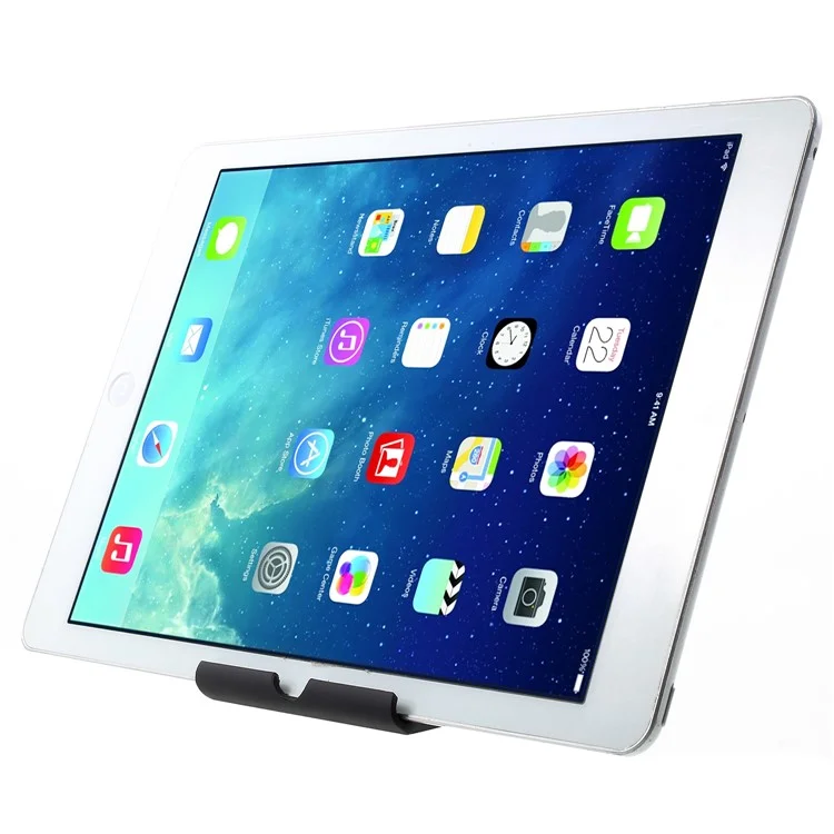 Rubberized Plastic Adjustable Desktop Stand for iPhone iPad Samsung - Black