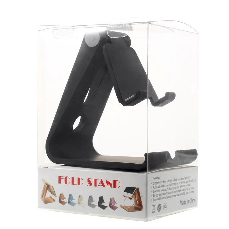 Rubberized Plastic Adjustable Desktop Stand for iPhone iPad Samsung - Black