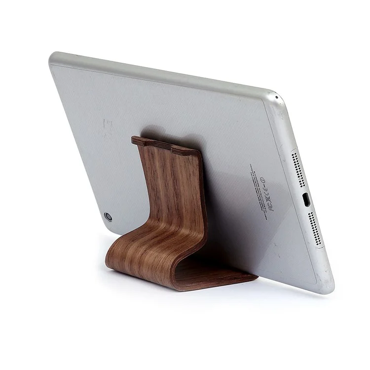 SAMDI Creative Double Position Setting Wood Holder Desktop Stand for iPhone Samsung etc Smartphone - Coffee