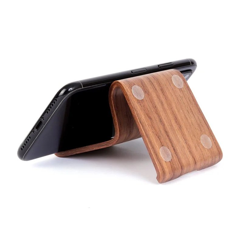 Samdi Creativo Doppia Posizione Impostazione Supporto Per Legno Supporto Desktop Per IPhone Samsung Ecc. Smartphone - Caffè