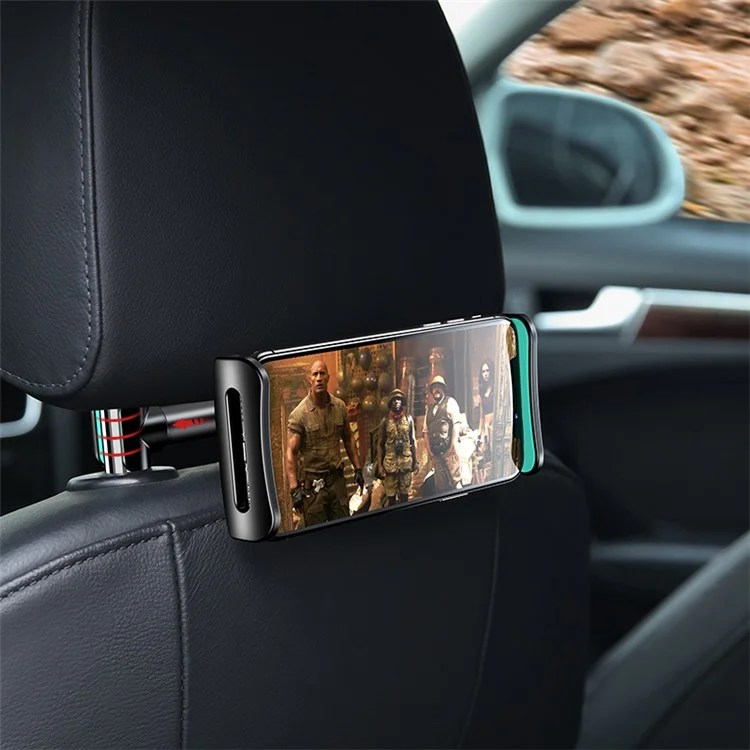 USAMS US-ZJ031 Full Rotary Car Seat Back Pillow Holder for iPhone Samsung Huawei Etc - Black