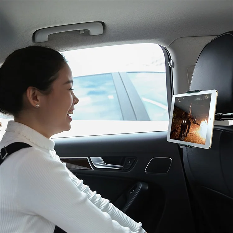 USAMS US-ZJ031 Full Rotary Car Seat Back Pillow Holder for iPhone Samsung Huawei Etc - Black