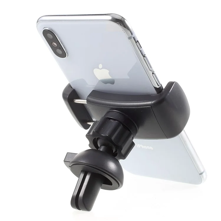 360 Degree Rotary Car Air Vent Smartphone Mount for iPhone Samsung LG etc, Width: 53-83mm - Black