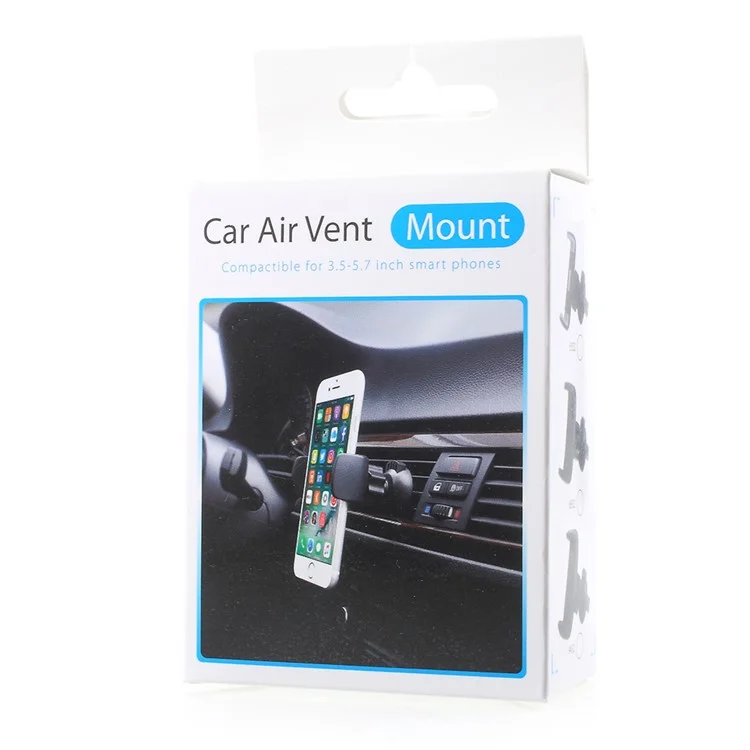 360 Degree Rotary Car Air Vent Smartphone Mount for iPhone Samsung LG etc, Width: 53-83mm - Black