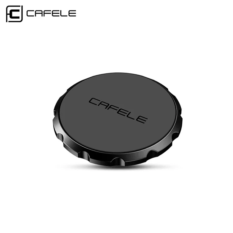 CAFELF Flat Gear Shape Universal Magnetic Car Air Vent Mount Holder with Sticker - Black