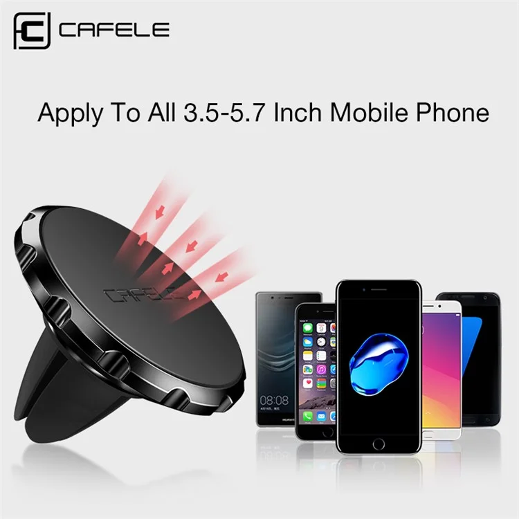 CAFELF Gear Shape Magnetic Car Air Vent Mount Holder for iPhone Samsung - Black