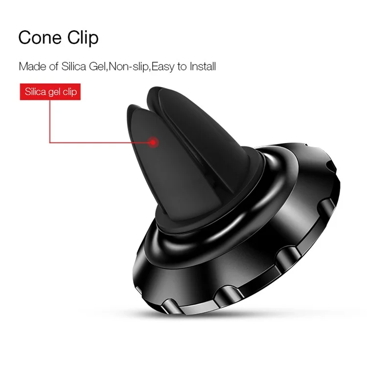 CAFELF Gear Shape Magnetic Car Air Vent Mount Holder for iPhone Samsung - Black