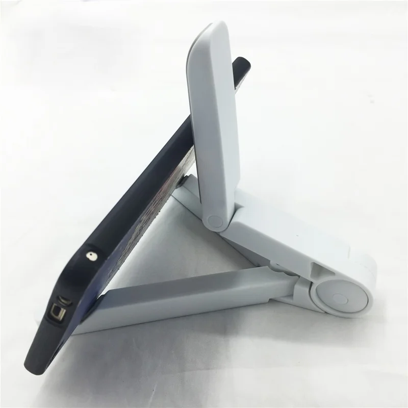 Portable Folding Adjustable Desk Holder Mount Bracket for Tablets - White