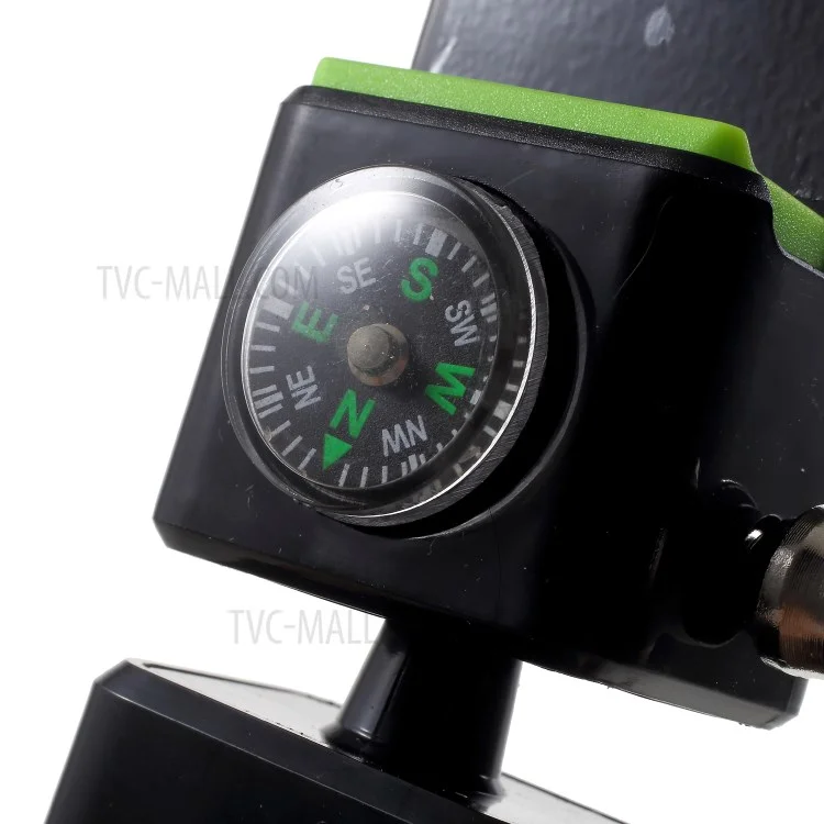 Universal Bike Phone Holder LED Light Handlebar Mount Stand with Compass, Clamp Width: 50-90mm - Green