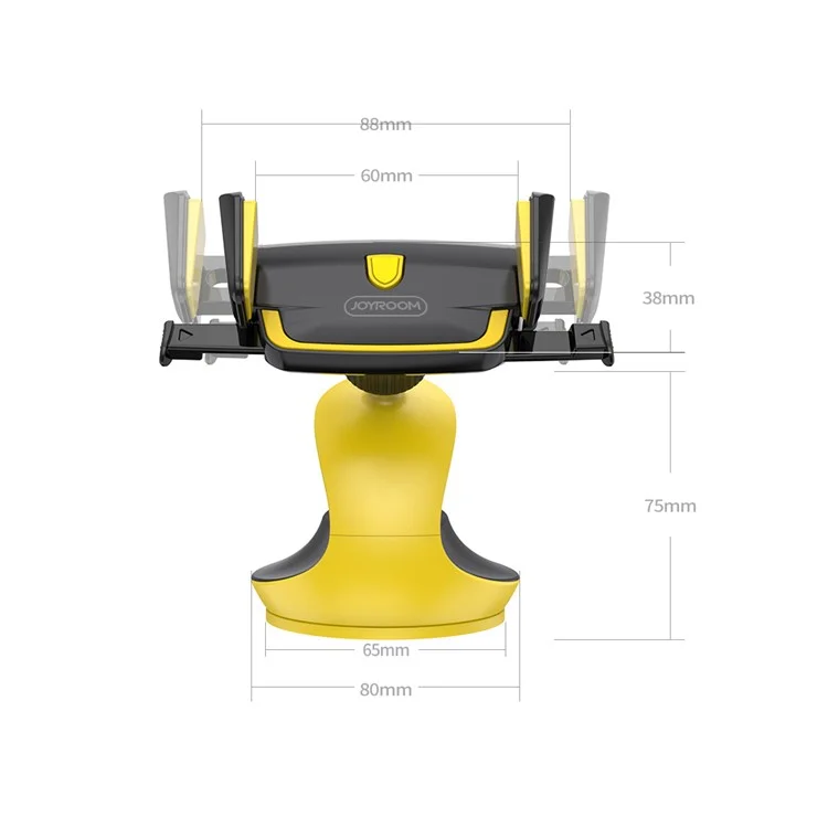 JOYROOM JR-ZS162 Mechanical Arm Dashboard Suction Cup Mount Holder with 360 Degree Rotation - Black / Yellow