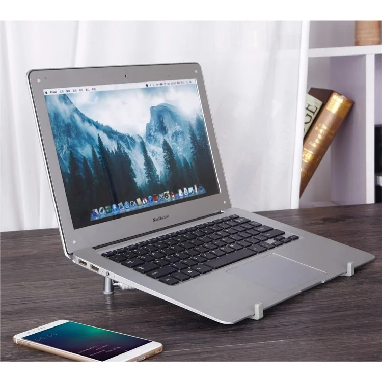 Support de Laptop en Alliage d'Aluminium Rétractable avec Refroidissement, Support pour Ordinateur Portable de 12 à 17 pouces