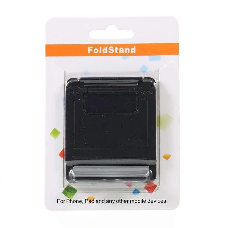 Soporte de escritorio ajustable de varios ángulos y plegable para iPhone Samsung Huawei Smartphone - Negro