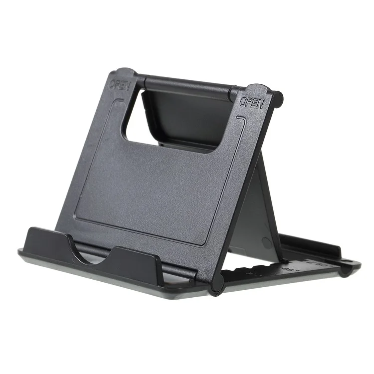 Soporte de escritorio ajustable de varios ángulos y plegable para iPhone Samsung Huawei Smartphone - Negro