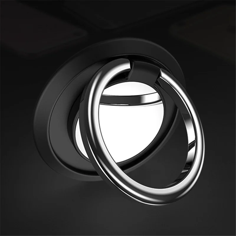 Universal 360° Rotation Finger Ring Phone Stand Holder Cellphone Kickstand Grip for iPhone Samsung - Black