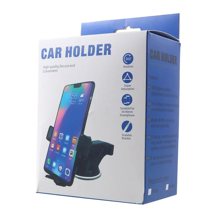 360 Grados Rotación Soporte de Teléfono de Coche, Ancho de Abrazadera: 60 - 90mm