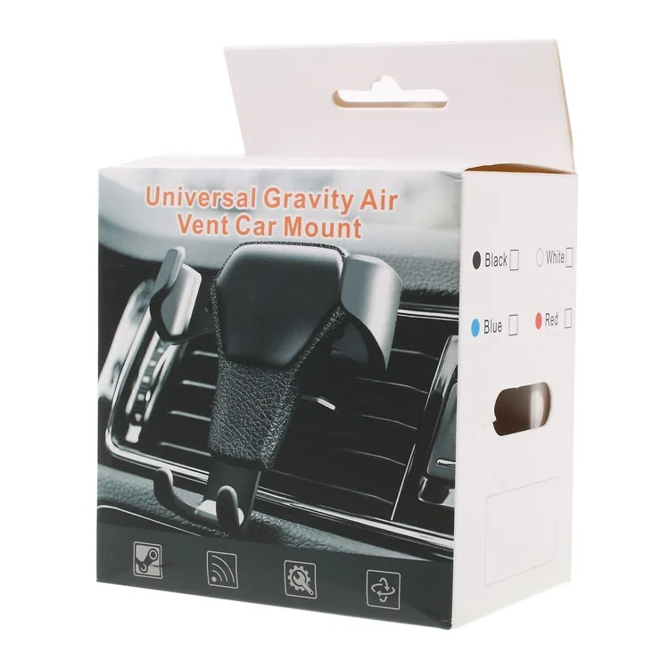 Leather Texture Gravity Car Air Vent Mount Holder for iPhone Samsung