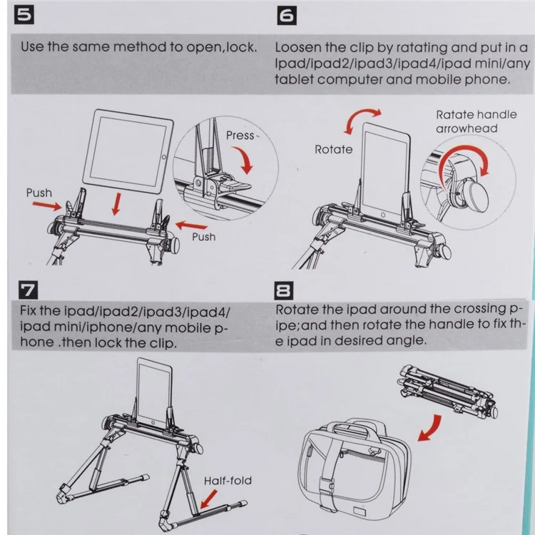 Foldable Adjustable Bed Desktop Stand Holder for iPhone iPad Samsung Smartphone Tablet
