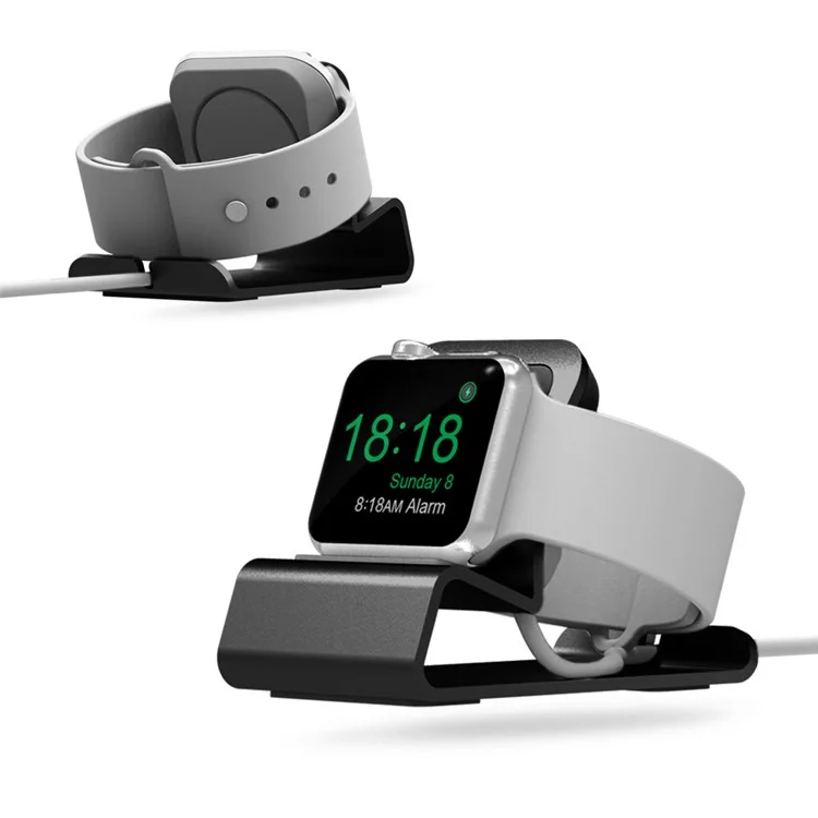 Aluminum Alloy Smart Watch Charging Station Dock Holder Stand for Apple Watch Series 3/2/1 - Grey