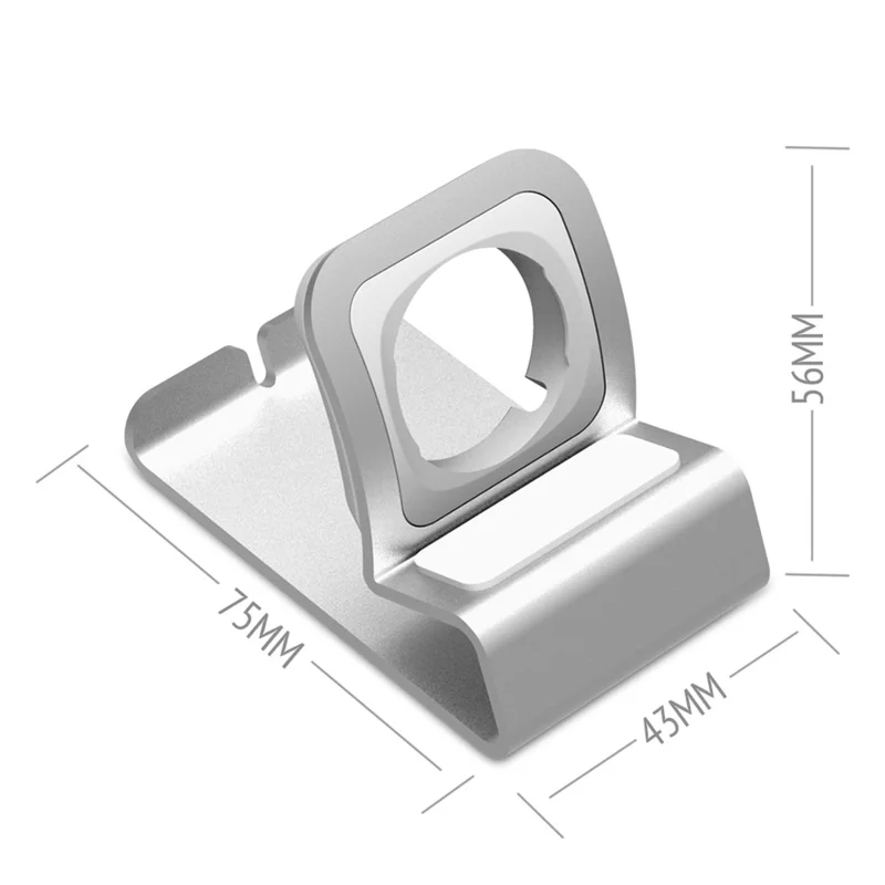 Aluminum Alloy Smart Watch Charging Station Dock Holder Stand for Apple Watch Series 3/2/1 - Silver