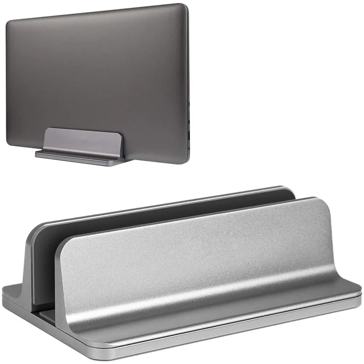Suporte Vertical de Laptop de Liga de Alumínio Ajustável para Desktop - Prata