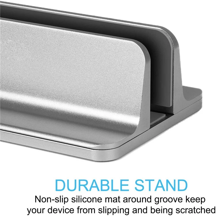 Aluminum Alloy Vertical Laptop Stand Adjustable Desktop Holder - Silver