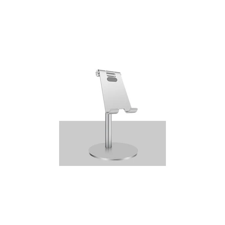 Aluminum Alloy Universal Phone Tablet Desktop Stand Holder 360 Degree Rotation Cellphone Bracket - Silver