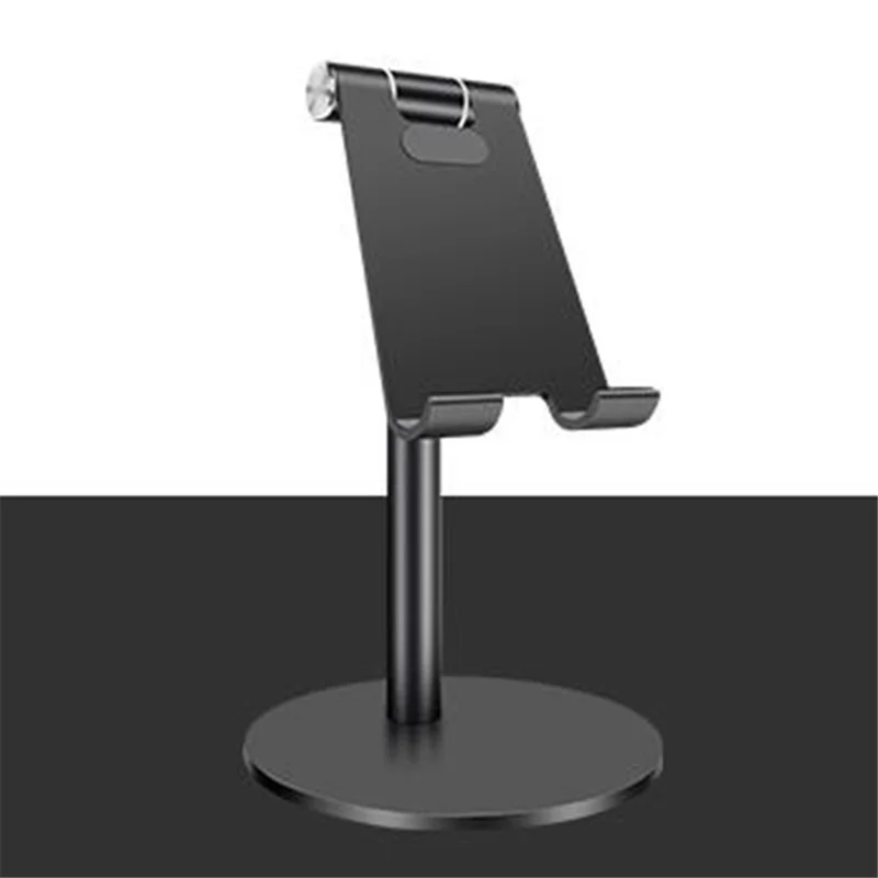 Aluminum Alloy Universal Phone Tablet Desktop Stand Holder 360 Degree Rotation Cellphone Bracket - Black