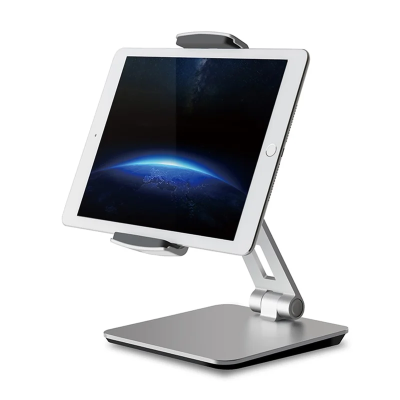 Foldable Rotary Aluminium Alloy 4-14 inch Phone Tablet Bracket Desktop Holder Stand - Grey