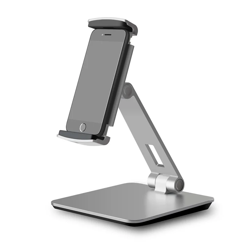 Foldable Rotary Aluminium Alloy 4-14 inch Phone Tablet Bracket Desktop Holder Stand - Grey