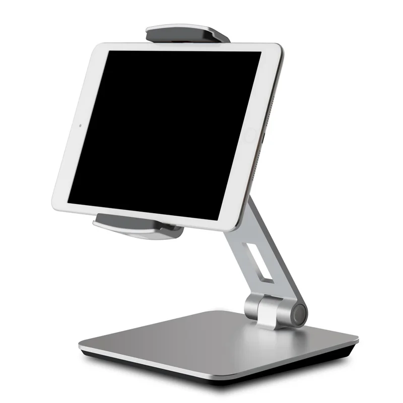 Foldable Rotary Aluminium Alloy 4-14 inch Phone Tablet Bracket Desktop Holder Stand - Grey