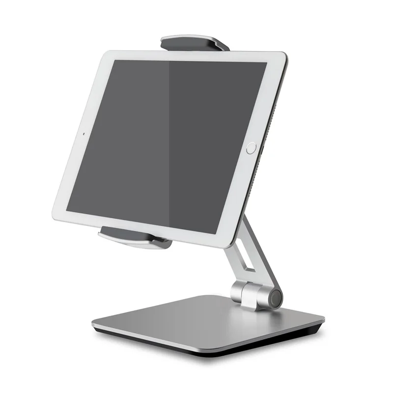 Foldable Rotary Aluminium Alloy 4-14 inch Phone Tablet Bracket Desktop Holder Stand - Grey