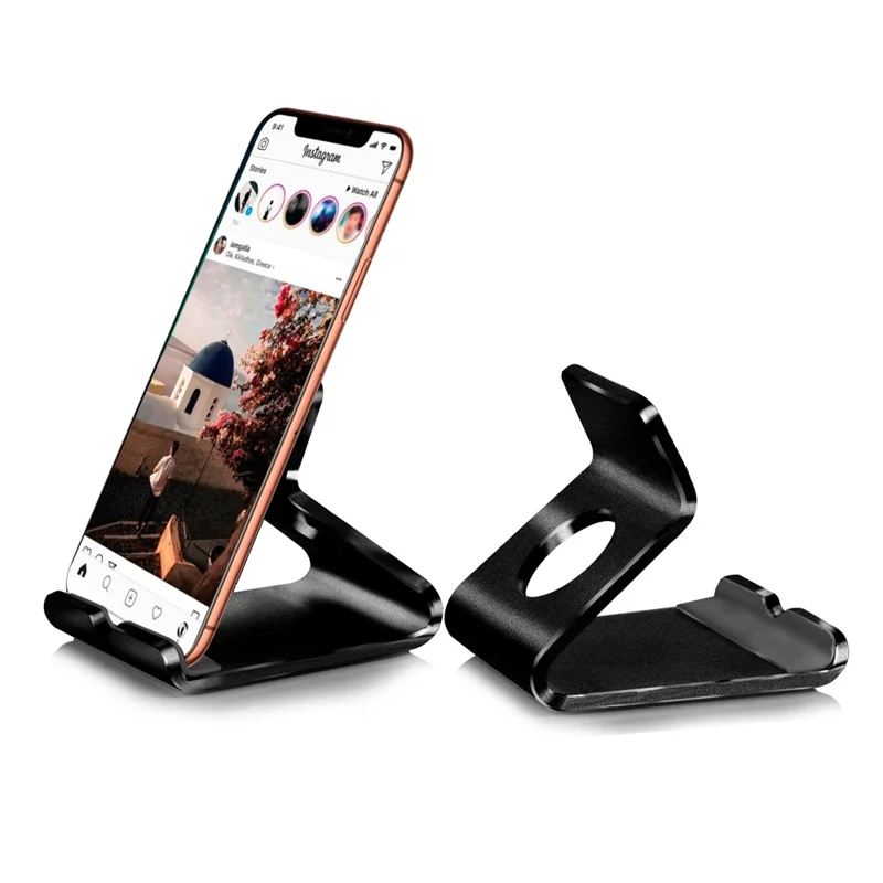 Portable Aluminum Alloy Desktop Phone Holder 7 Inch Tablet Stand - Black