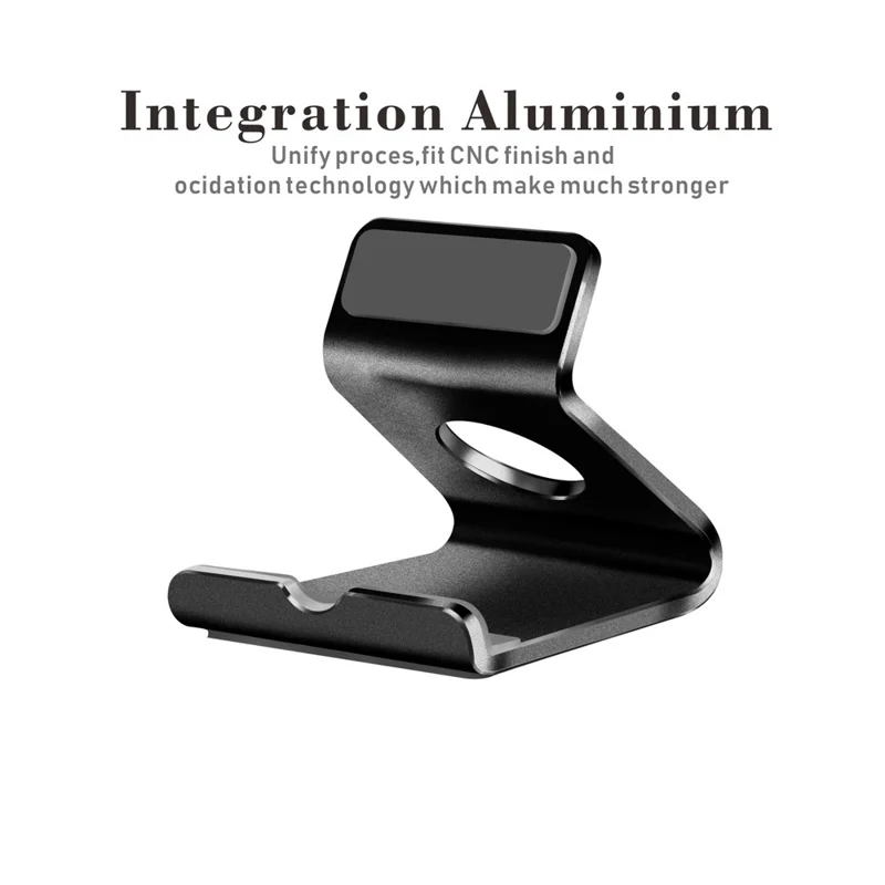 Portable Aluminum Alloy Desktop Phone Holder 7 Inch Tablet Stand - Black