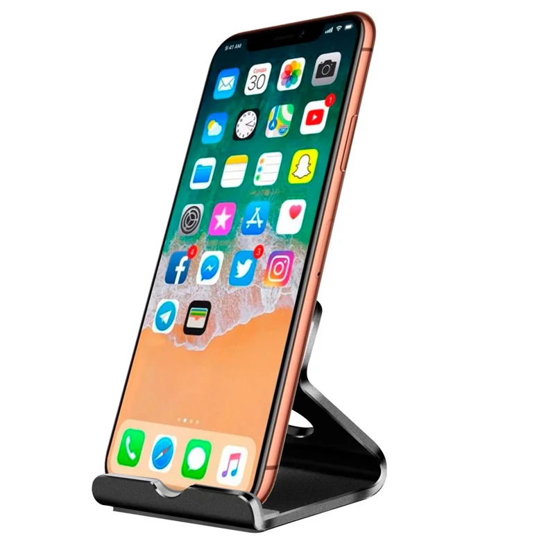 Portable Aluminum Alloy Desktop Phone Holder 7 Inch Tablet Stand - Black