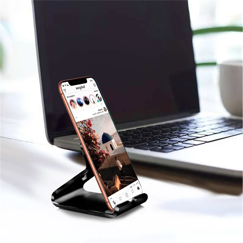 Portable Aluminum Alloy Desktop Phone Holder 7 Inch Tablet Stand - Black