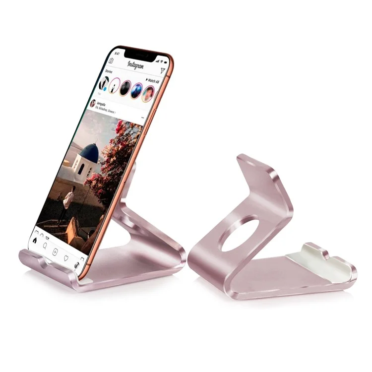 Portable Aluminum Alloy Desktop Phone Holder 7 Inch Tablet Stand - Rose Gold