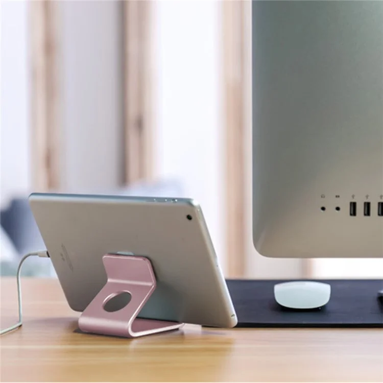 Portable Aluminum Alloy Desktop Phone Holder 7 Inch Tablet Stand - Rose Gold