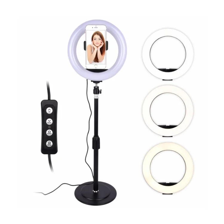 Selfie Flash Ring Light Porta Del Telefono Cellulare Montano Montaggio Long Arm Stand USB