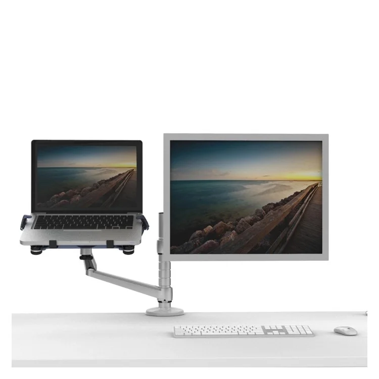 UPERGO Monitor and Laptop Mount with Arm 17-32inch Monitor Holder Mount and 10-17inch Laptop Support