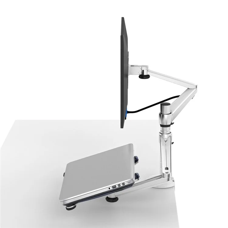 UPERGO Monitor and Laptop Mount with Arm 17-32inch Monitor Holder Mount and 10-17inch Laptop Support