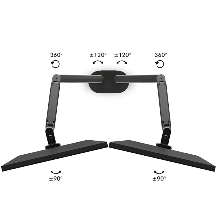 UPERGO OZ-2 Bras de support double écran LCD Entièrement réglable Support de bureau avec montage VESA - Gris foncé 