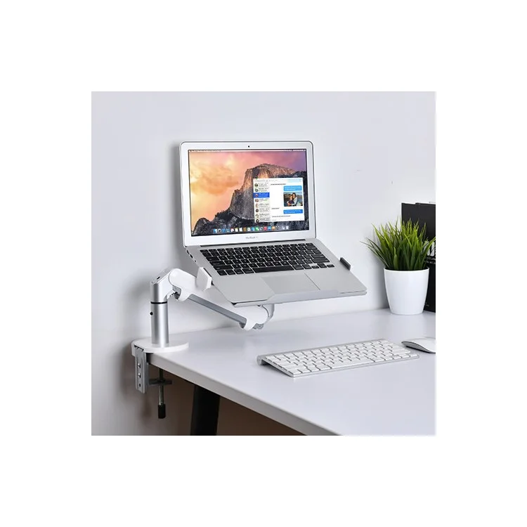 UPERGO OZ-1S Adjustable Laptop Arm Mount Desktop Monitor Desk Stand for Laptop and LCD Monitor  - Silver