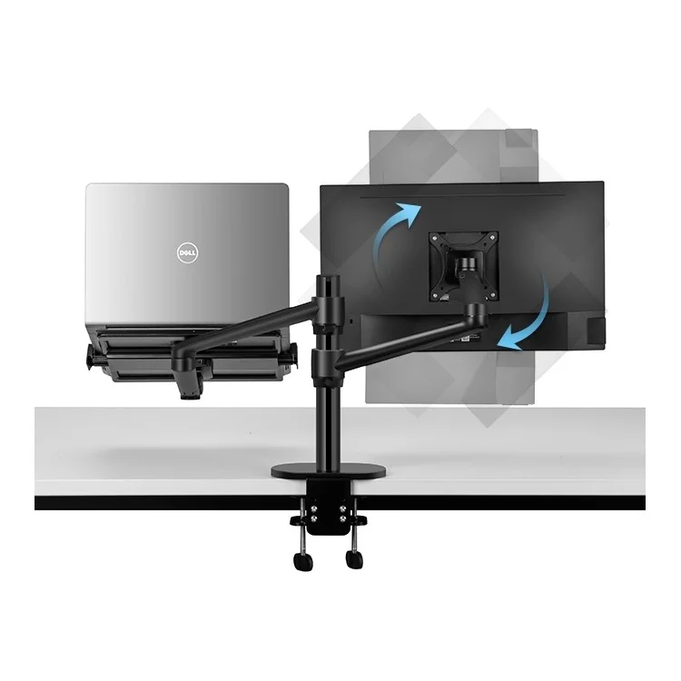 UPERGO OL-3L Laptop-Monitorarm-Halterung für den Schreibtisch, verstellbar, kompatibel mit 10 - 17 Zoll Laptops - Schwarz