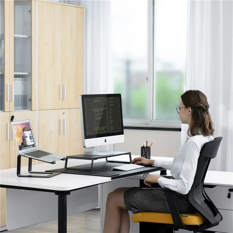 UPERGO ID-20 Laptop Rack Desktop Monitor Pad High Bracket Computer Rack Basis Desk Keyboard Speicher Rack - Schwarz