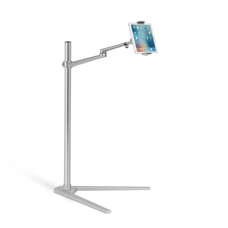 UPERGO UP-6A Multifunções Suporte de Chão para Tablet PC/Smartphone Ajustável em Altura/Ângulo - Prata