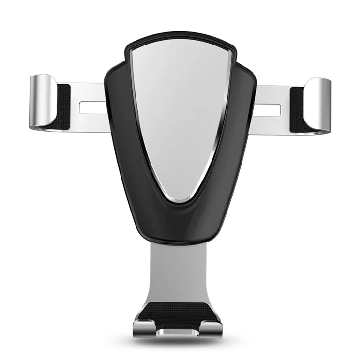 Air Vent Gravity Moblie Phone Navigation Bracket Universal Metal Car Phone Holder - Silver