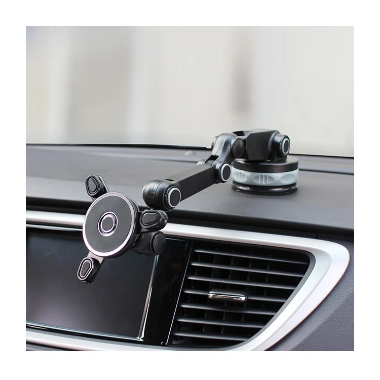 Universal Car Magnet Mobile Phone Holder Mount Rotatable Stand Bracket - Grey