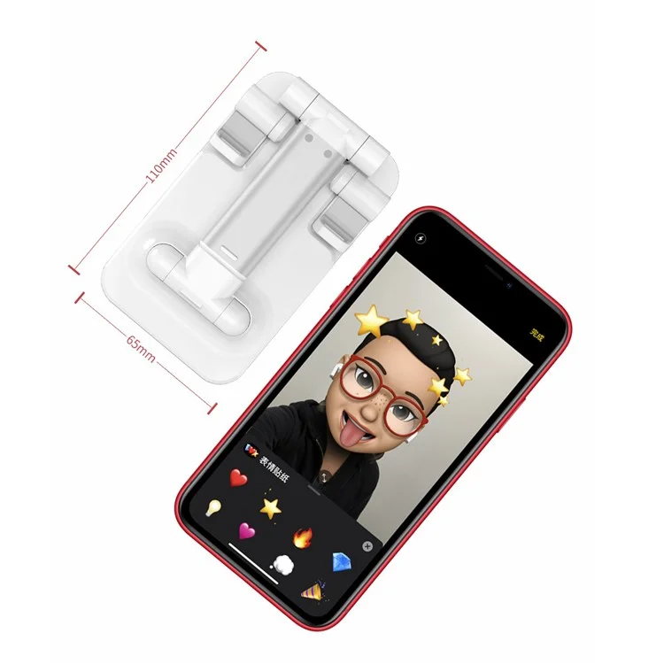 Foldable Desktop Phone Holder Tablet Stand Mobile Desk Stand Mobile Tablet Holder - White