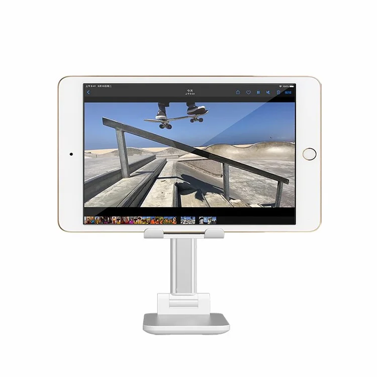 Foldable Desktop Phone Holder Tablet Stand Mobile Desk Stand Mobile Tablet Holder - White