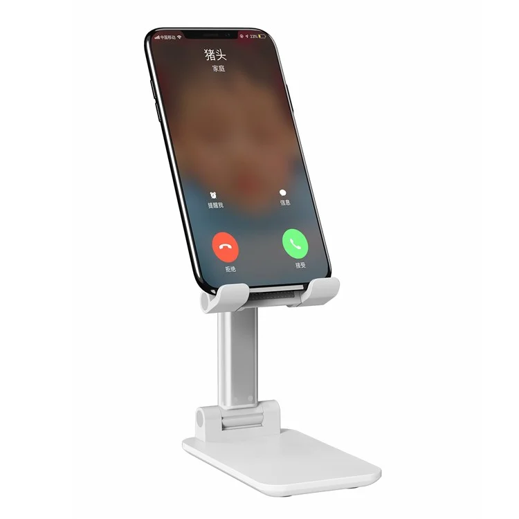 Foldable Desktop Phone Holder Tablet Stand Mobile Desk Stand Mobile Tablet Holder - White